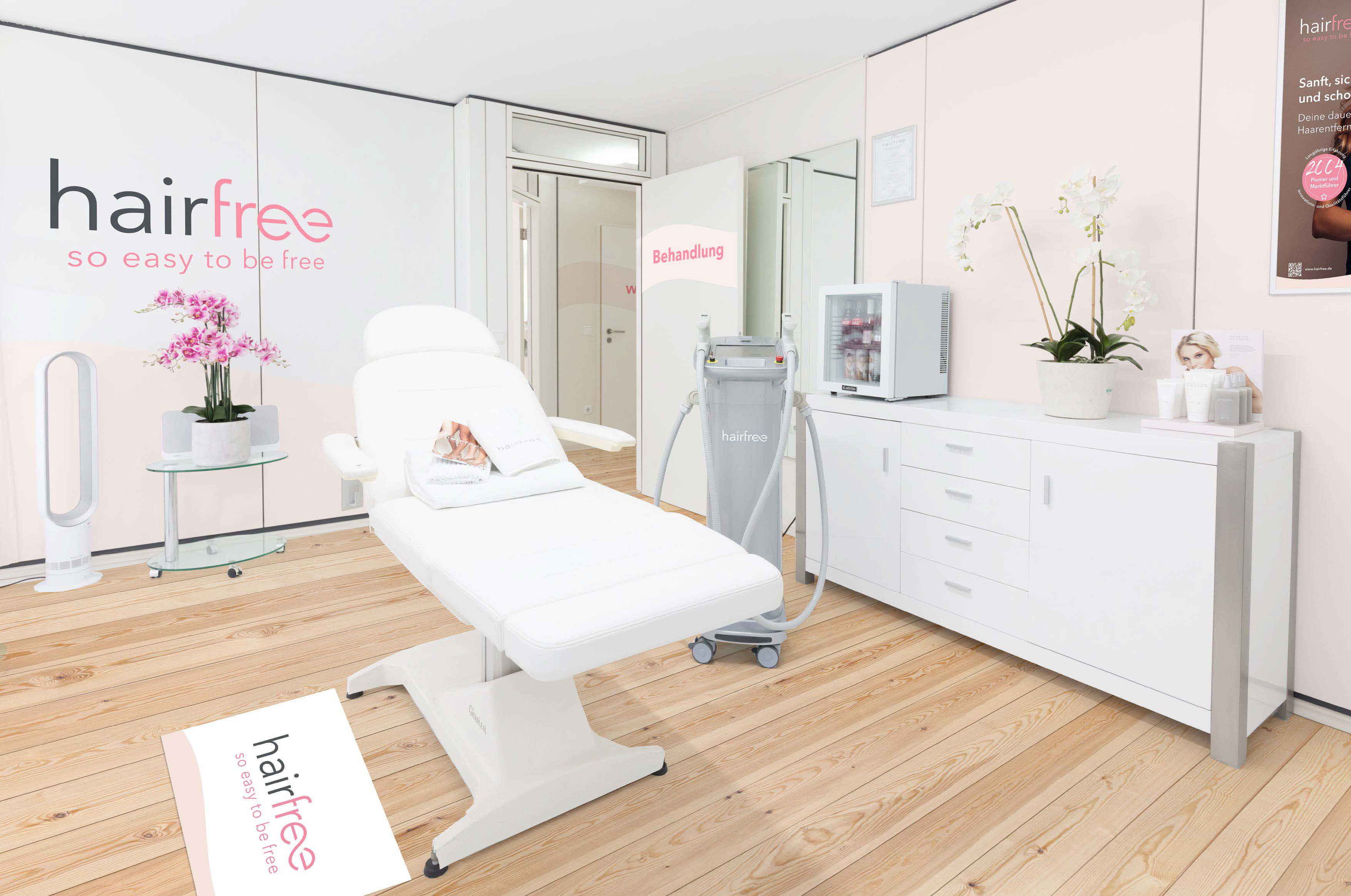 hairfree dauerhafte Haarentfernung Behandlungsraum
